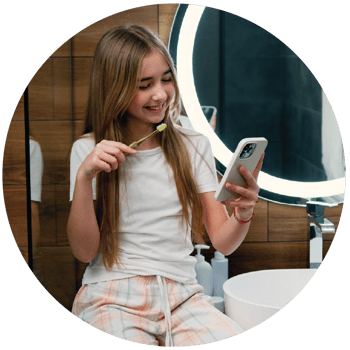 Teen Brushing